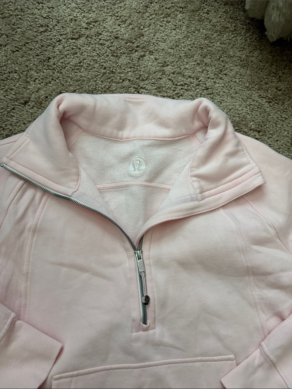 lululemon athletica Women’s Scuba Light Pink Quarter-Zip Pullover m/l - Picture 2 of 5